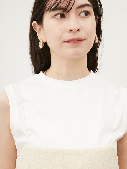 タンクレイヤードペプラムキャミSET【手洗い可能】(トップス＋インナー 