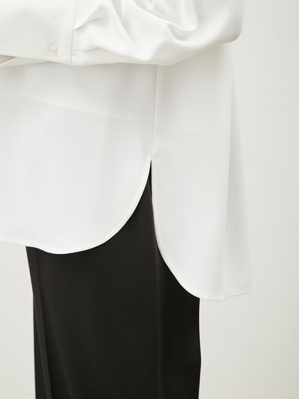 タックスリーブロングカフスブラウス【ウォッシャブル
