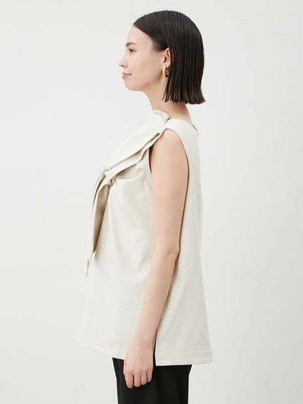 最終価格！Ｕｓｅｄ　Mila Owen　ノースリーブ　リボンセットアップ　ＮＶＹ セール】前後2WAYノースリノットリボンブラウス（Tシャツ