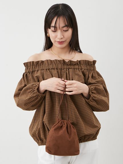 TOYOBOSHI トウヨウボウシ トップス 3 ブラウン レディース 後リボンボリュームオフショルブラウス(ブラウス)｜トップス｜Mila
