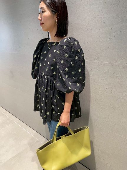 バックリボンバルーンスリーブチュニック(ブラウス)｜トップス｜Mila