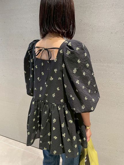 バックリボンバルーンスリーブチュニック(ブラウス)｜トップス｜Mila