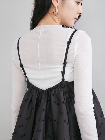 MILAOWEN ミラオーエン ジャガードペプラムキャミトップス 白 ジャガードペプラムキャミトップス(トップス)｜Mila Owen（ミラ