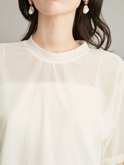 【新品、未使用】ミラオーウェン　シャーリングシアーレイヤードトップス シアーレイヤードサテントップス｜ミラオーウェンの通販｜&mall