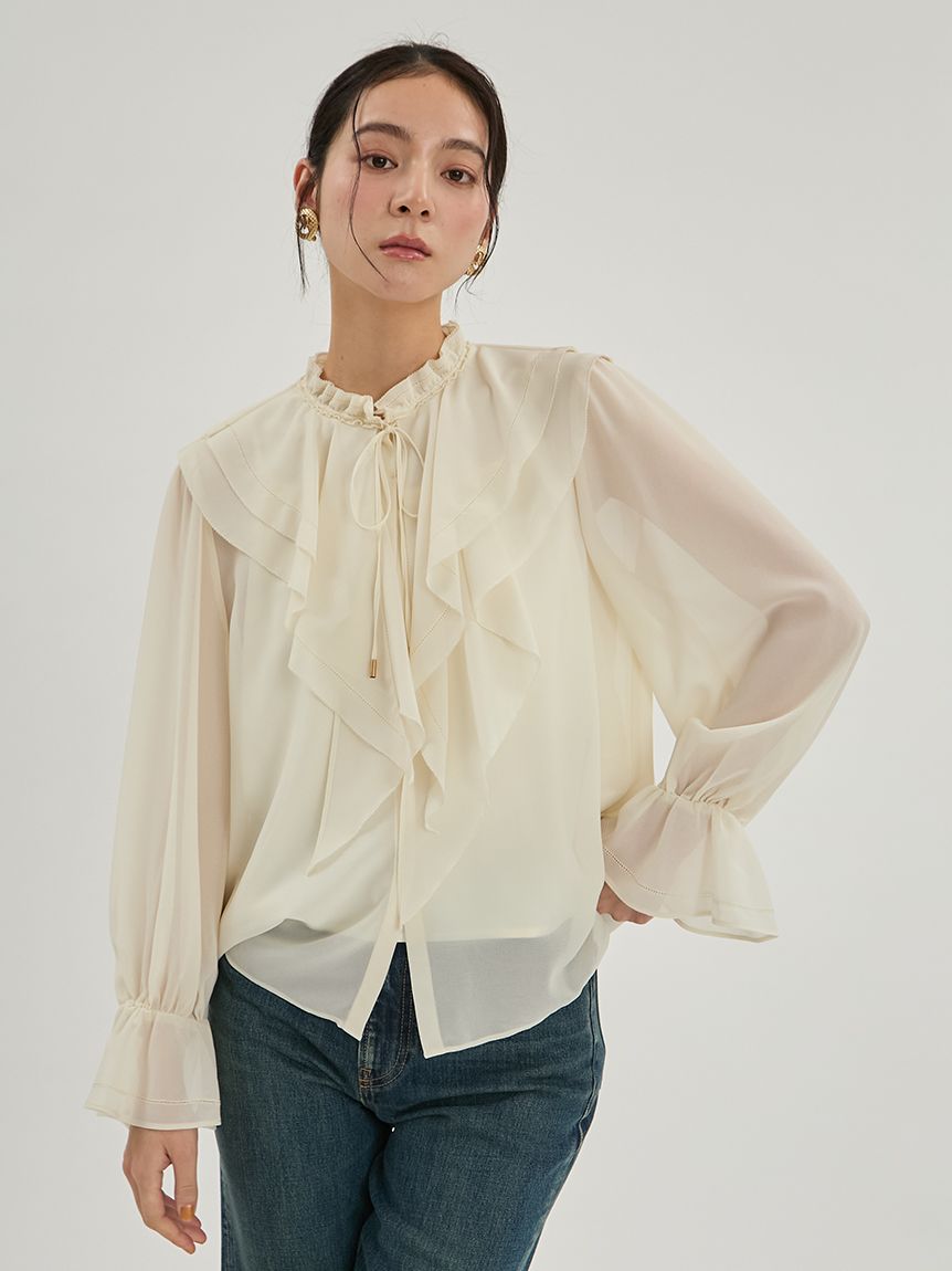 ラッフルリボンブラウス(シャツ・ブラウス)｜トップス｜Mila Owen