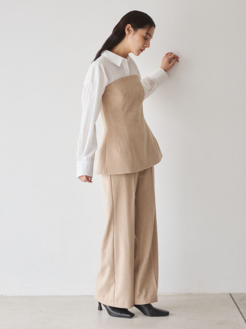 後ゴムペプラムフランネルビスチェ(キャミソール)｜トップス｜Mila