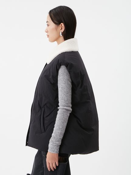 ミラオーウェン ボリュームコート レディース ダウンベスト 黒 ミラオーウェン ボリュームコート レディース ダウンベスト 黒