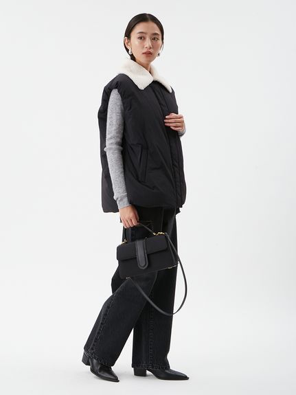 ボア衿リサイクルダウンベスト(ベスト)｜アウター｜Mila Owen