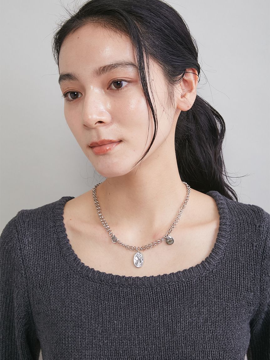 【新品未使用】オーガンジー.チャーム.チェーン40点以上 モチーフチャームチェーンネックレス(ネックレス)｜アクセサリー｜Mila