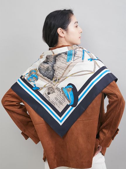 トラベル柄スカーフ(スカーフ・バンダナ)｜ファッション雑貨｜Mila