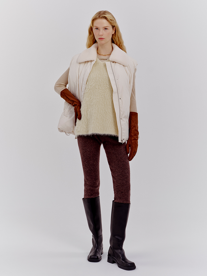 【美品】Mila Owen フレンチスクエアロングブーツ　38 ブラック Mila Owen（ミラオーウェン）の「フレンチスクエアロングブーツ