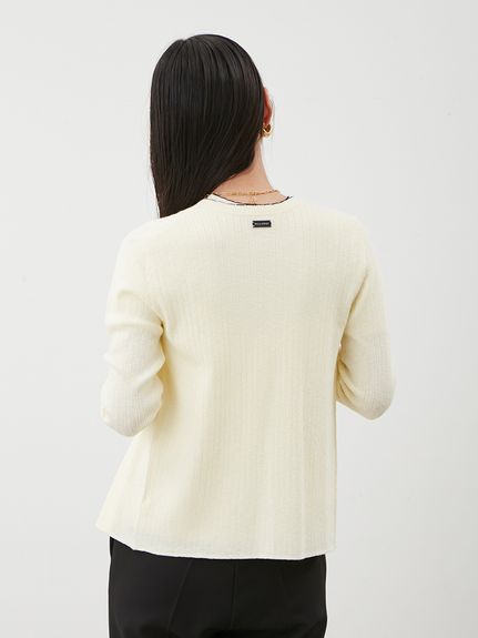 セットアップ対応】スカラップデザインシアーアンサンブルカーディガン