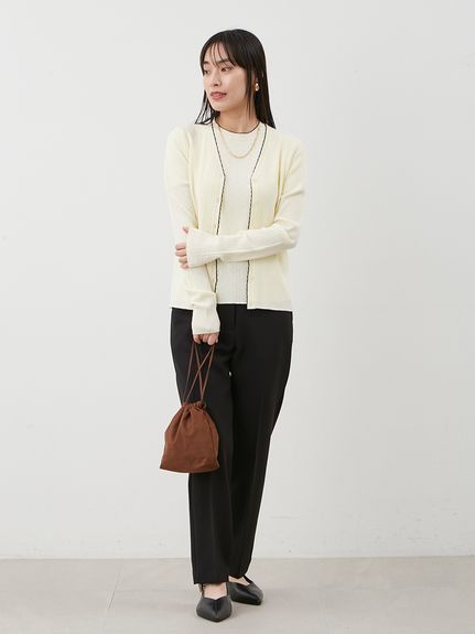 セットアップ対応】スカラップデザインシアーアンサンブルカーディガン