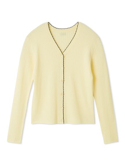 セットアップ対応】スカラップデザインシアーアンサンブルカーディガン