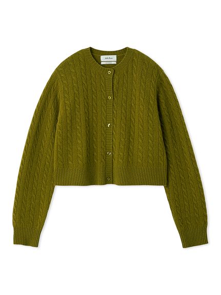 セットアップ対応】カシミヤタッチケーブルニットカーディガン