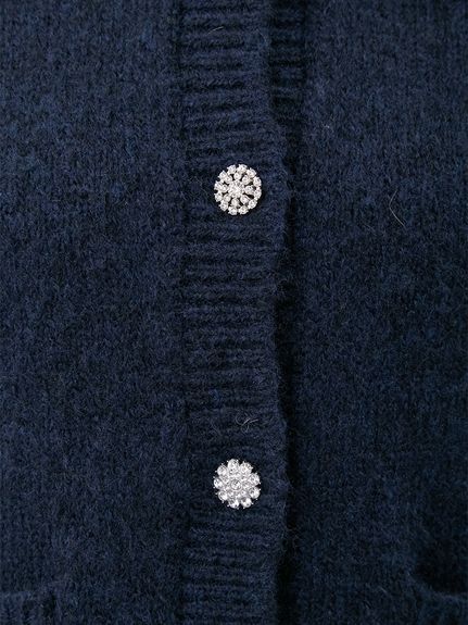 【新品未使用】MARNO Mila knit shirt カーディガン ビジューボタンシャギーポロニットカーディガン(カーディガン