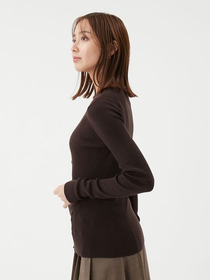 ベロアリブニットカーディガン(カーディガン)｜トップス｜Mila Owen