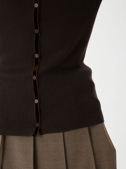 ベロアリブニットカーディガン(カーディガン)｜トップス｜Mila Owen