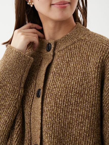 2WAYファーポケットMIXヤーンカーディガン(カーディガン)｜トップス