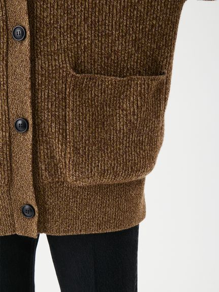 2WAYファーポケットMIXヤーンカーディガン(カーディガン)｜トップス