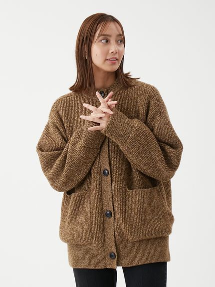 2WAYファーポケットMIXヤーンカーディガン(カーディガン)｜トップス