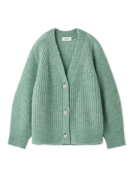 ブルマリン アンナモリナーリ フォックスファー アルパカ混 カーディガン アンナモリナーリ♡フォックスファー♡ニット ブルマリン アンナ