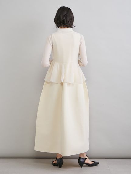 【新品タグ付き】MilaOwenアンサンブルペプラムシアーポロニットカーディガン アンサンブルペプラムシアーポロニットカーディガン(カーディガン