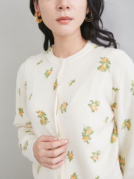 Mila Owen花柄ニットガウン フラワープリントアンサンブルカーディガン(カーディガン)｜トップス