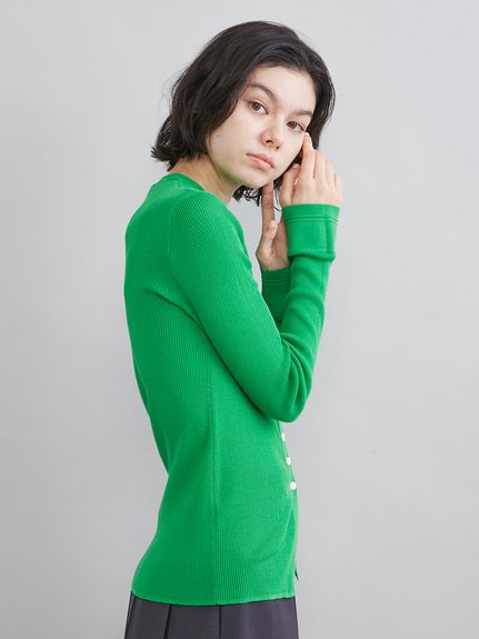 MILAOWENミラオーウェン　mohair blend グリーン カーディガン ミラオーウェン Mila Owen カーディガン ニット Vネック リブ 1 緑