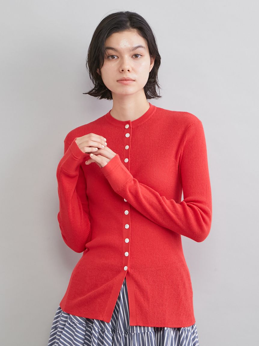 サリー❣️Mila Owen 透けモヘアVネックカーデ  新品タグ付き UVケアシアーリブニットカーディガン(カーディガン)｜トップス｜Mila