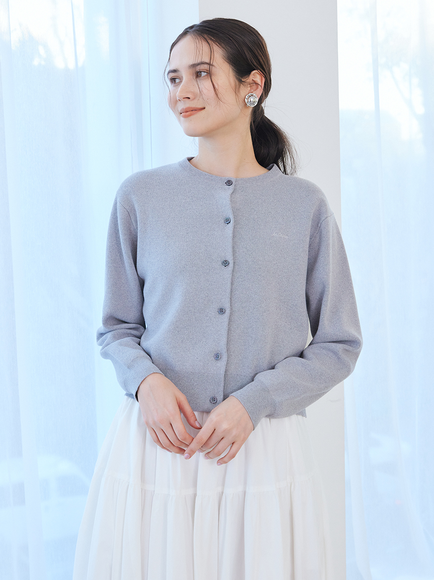 ウォッシャブル】【UVカット】クロップドフォルムカーディガン