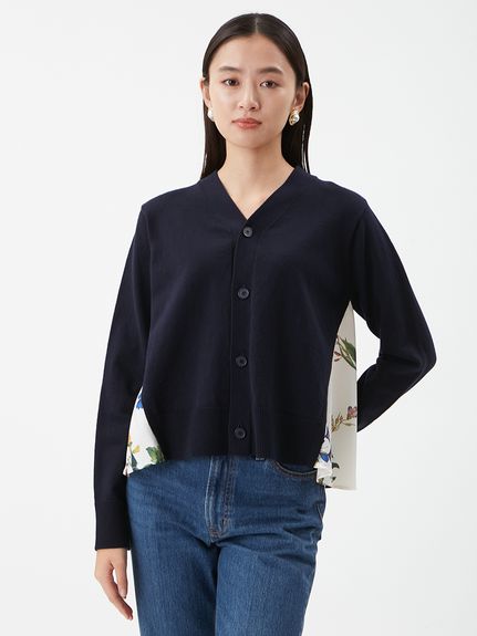 ミラオーウェン　カシミヤコットンボタニカルドッキングカーディガン ミラ オーウェン Mila Owen カシミヤコットンボタニカルドッキング