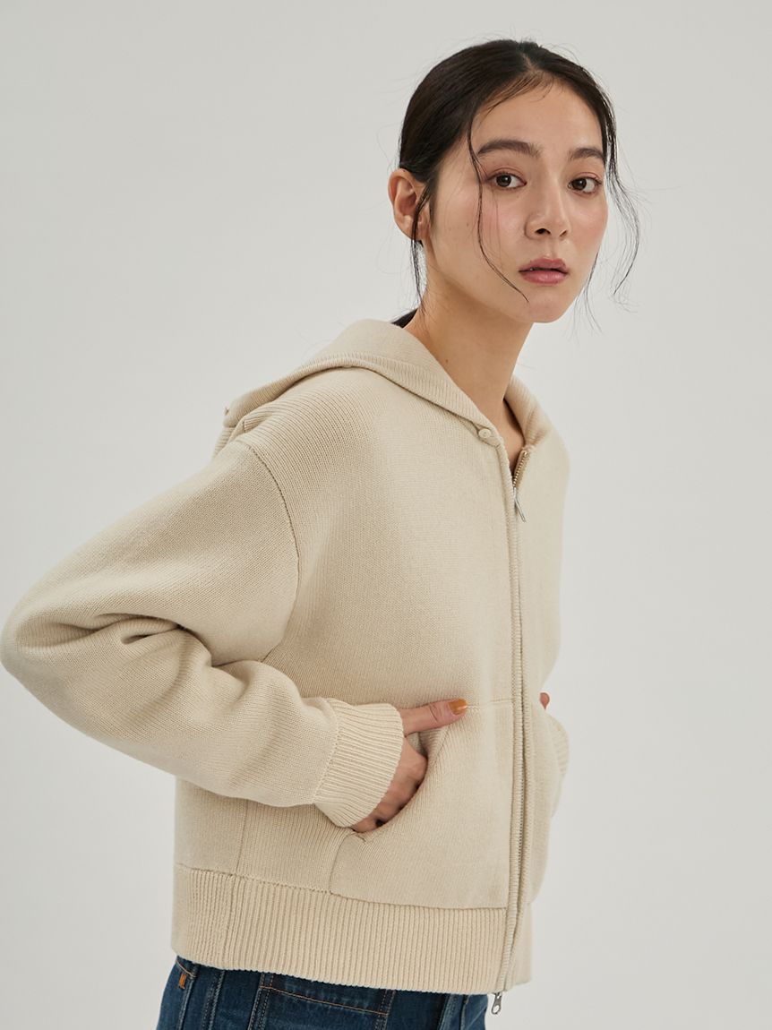 ファー付きニットフーディ(パーカー)｜トップス｜Mila Owen（ミラ