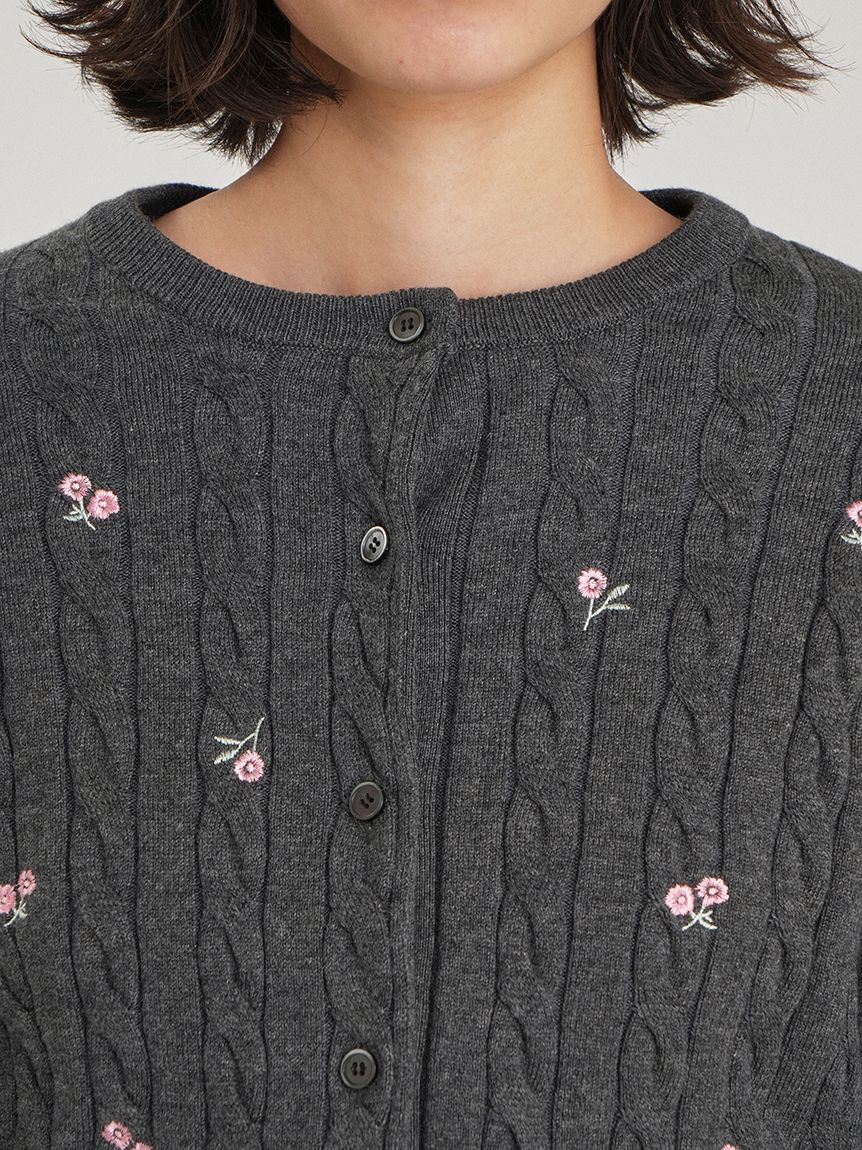フラワー刺繍ニットカーデ(カーディガン)｜トップス｜Mila Owen（ミラ