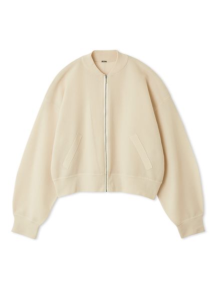 【美品】 ミラオーウェン ma1 ショート ブルゾン ベージュ ボリュームスリーブシアーニットブルゾン(ブルゾン)｜アウター