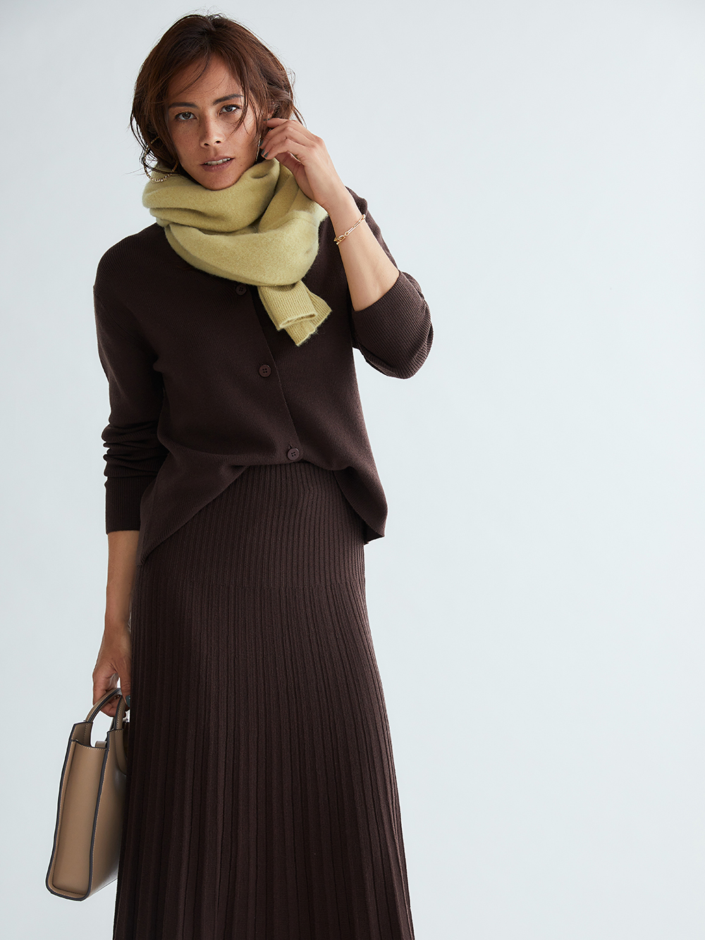 オフィシャル限定 リブニットカーディガンset Up ニットワンピース ワンピース Mila Owen ミラオーウェン の通販サイト 公式