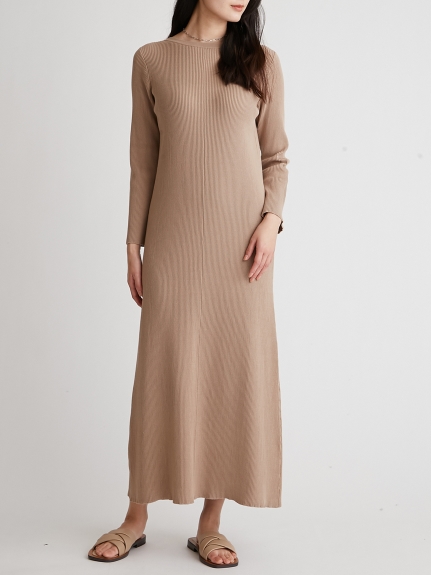 オーガニックリブ七分袖ワンピース マキシ ロングワンピース ワンピース Mila Owen ミラオーウェン の通販サイト 公式