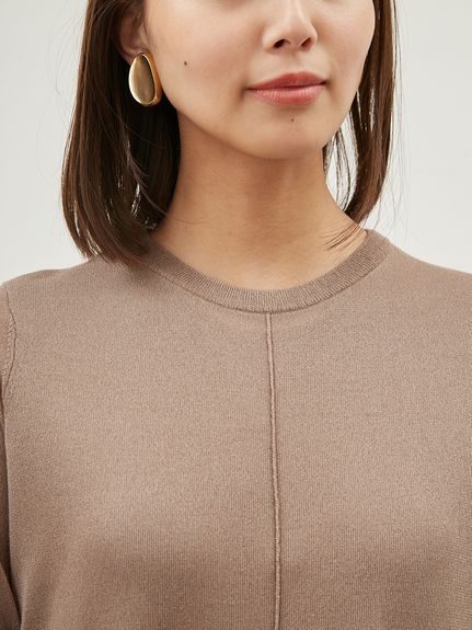 Tシャツライクレイヤードシアーニットワンピース(トップス