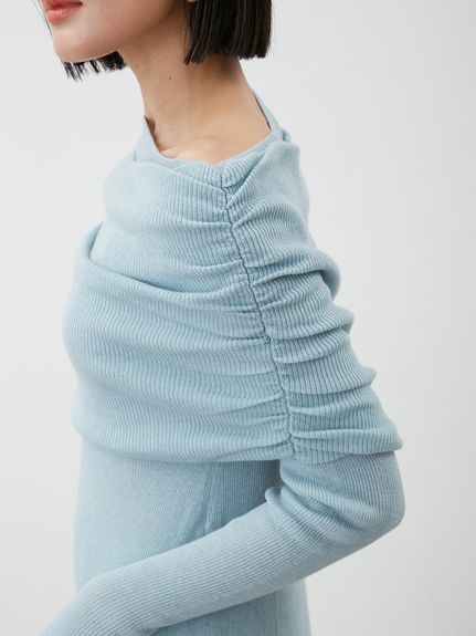 セットアイテム】2wayスヌードオフショルリブニットワンピース(ニット