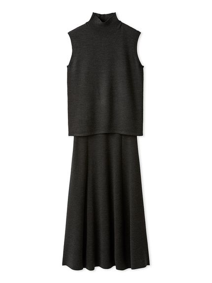 セットアイテム】ハイネックノースリニットナロースカートSET