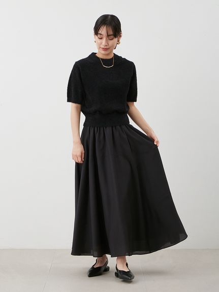 セットアイテム】ラメパフスリーブニットフレアスカートSET UP