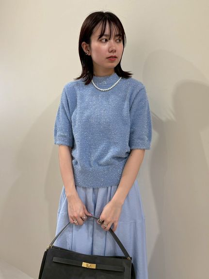 セットアイテム】ラメパフスリーブニットフレアスカートSET UP
