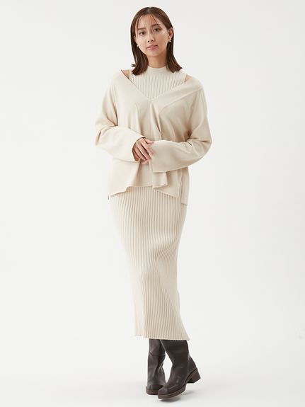 両得レイヤードニットワンピ(セットアップ)｜Mila Owen（ミラ