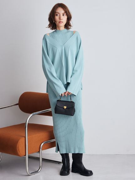 両得レイヤードニットワンピ(セットアップ)｜Mila Owen（ミラ