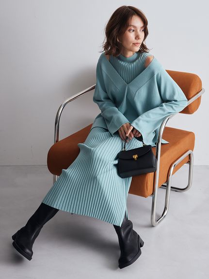 両得レイヤードニットワンピ(セットアップ)｜Mila Owen（ミラ