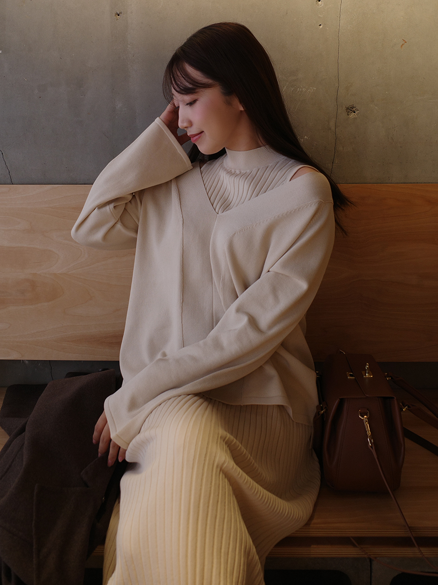 両得レイヤードニットワンピ(セットアップ)｜Mila Owen（ミラ