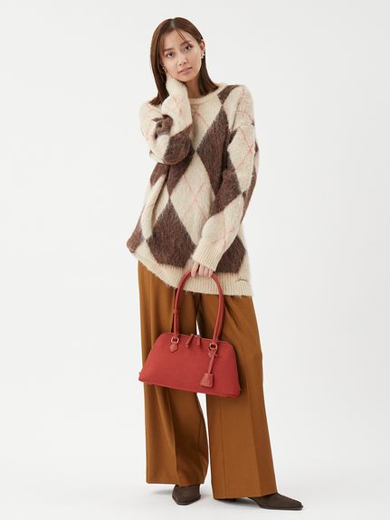 アルパカ混アーガイルミニニットワンピース(ニットワンピース