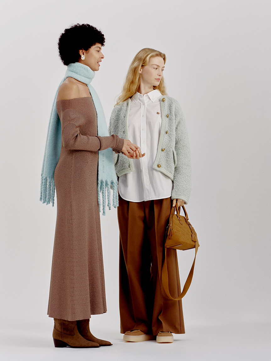 マルチWAYオフショルダーリブニットワンピース(ニットワンピース