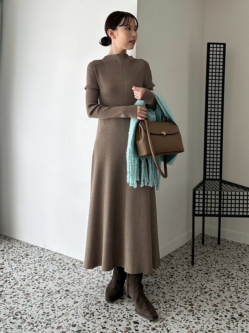 マルチWAYオフショルダーリブニットワンピース(ニットワンピース