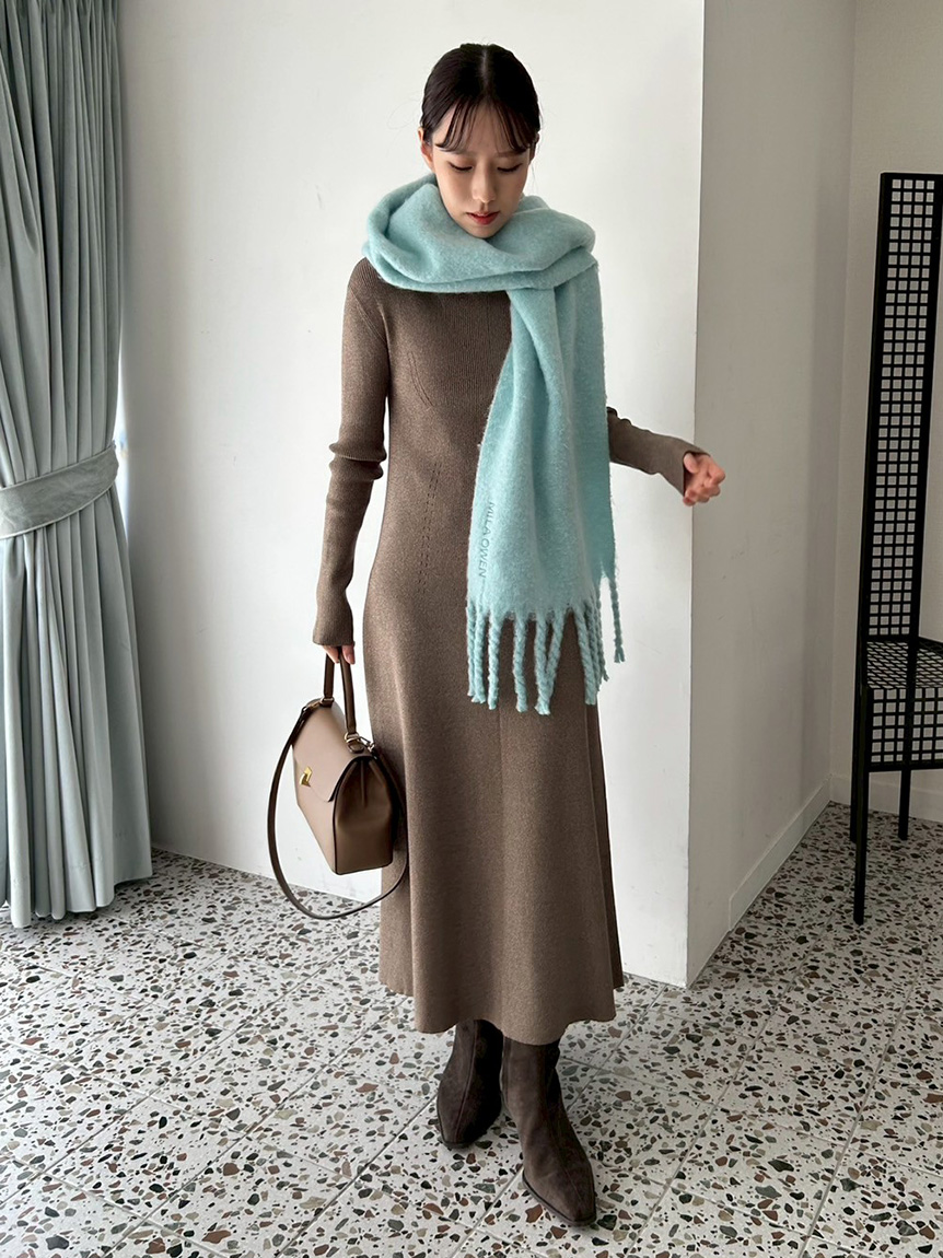 マルチWAYオフショルダーリブニットワンピース(ニットワンピース